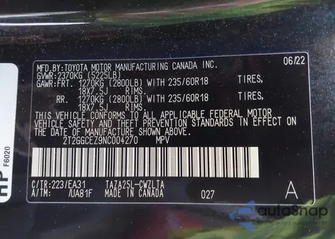 2022 Lexus Nx 350 Premium z USA, uszkodzony, nr VIN 2T2GGCEZ9NC004270